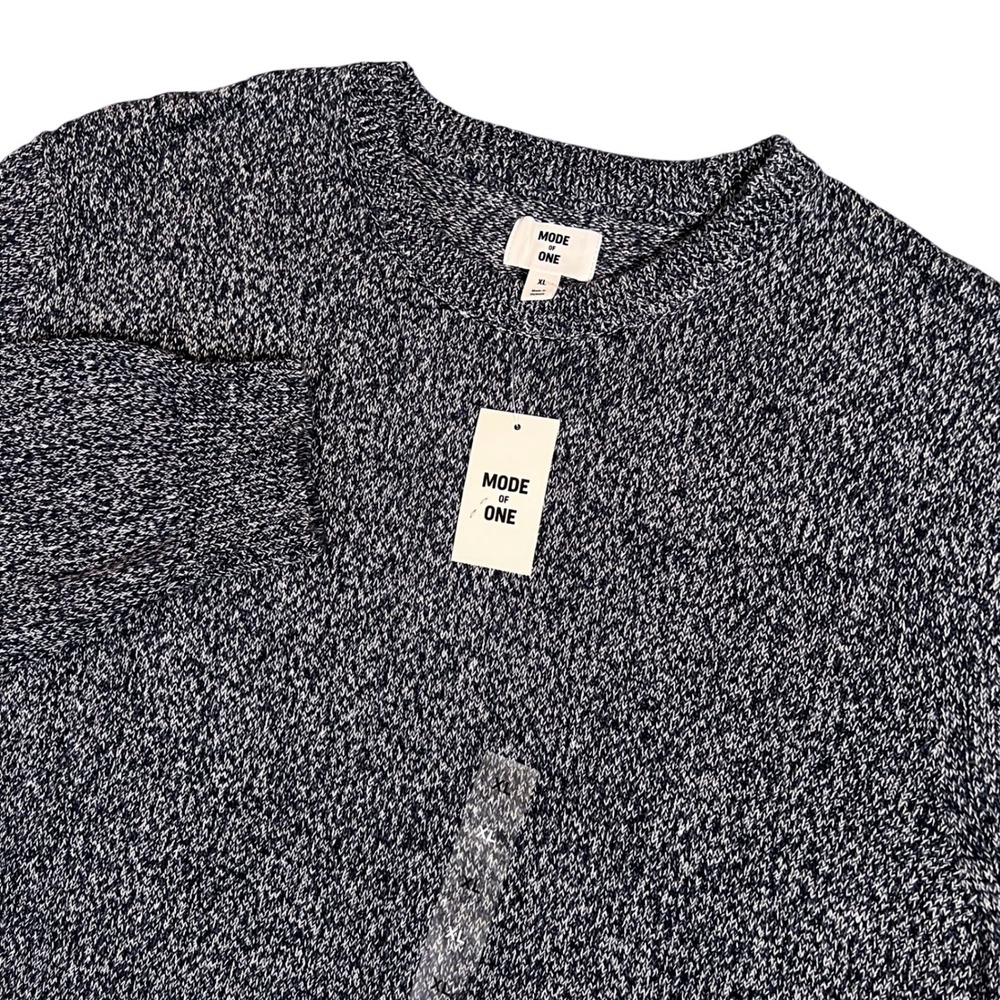 Mode of One‎ Men's Blue Asphalt Marled Crewneck Sweater XL Cotton Blend NWT